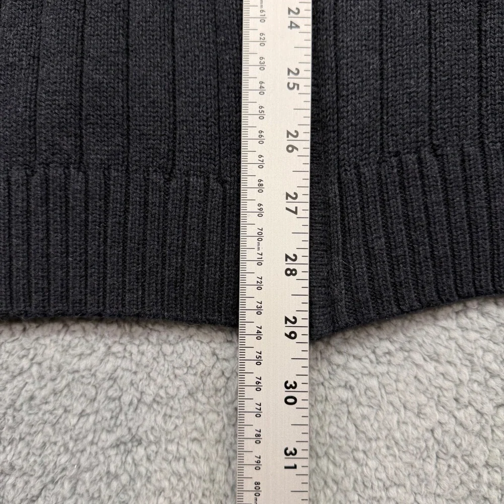 Chaps‎ 70741 Mens XL Black 100% Cotton C28969 Full Zip Ribbed Mock Neck Sweater